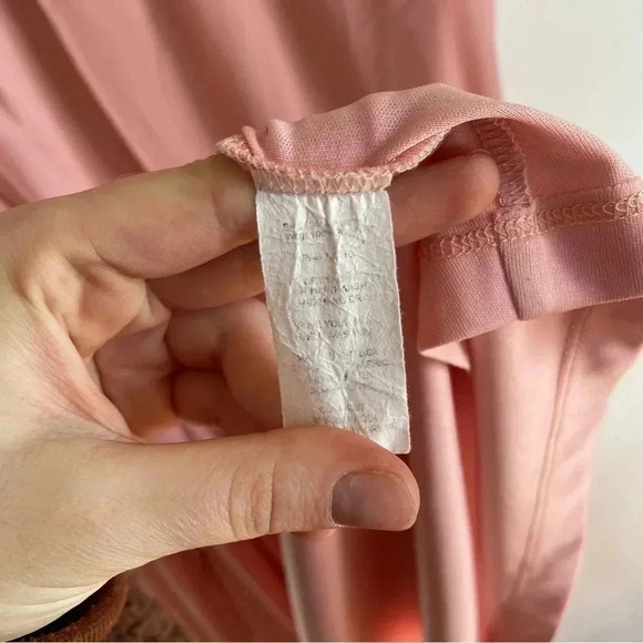 Show Me Your Mumu Pale Pink Chiffon Wrap Maxi Dress Short Sleeve Bridesmaid XS - Picture 9 of 10